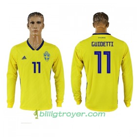 Billige Fotballdrakter Sverige Guidetti 11 VM 2018 Hjemmedraktsett Langermet